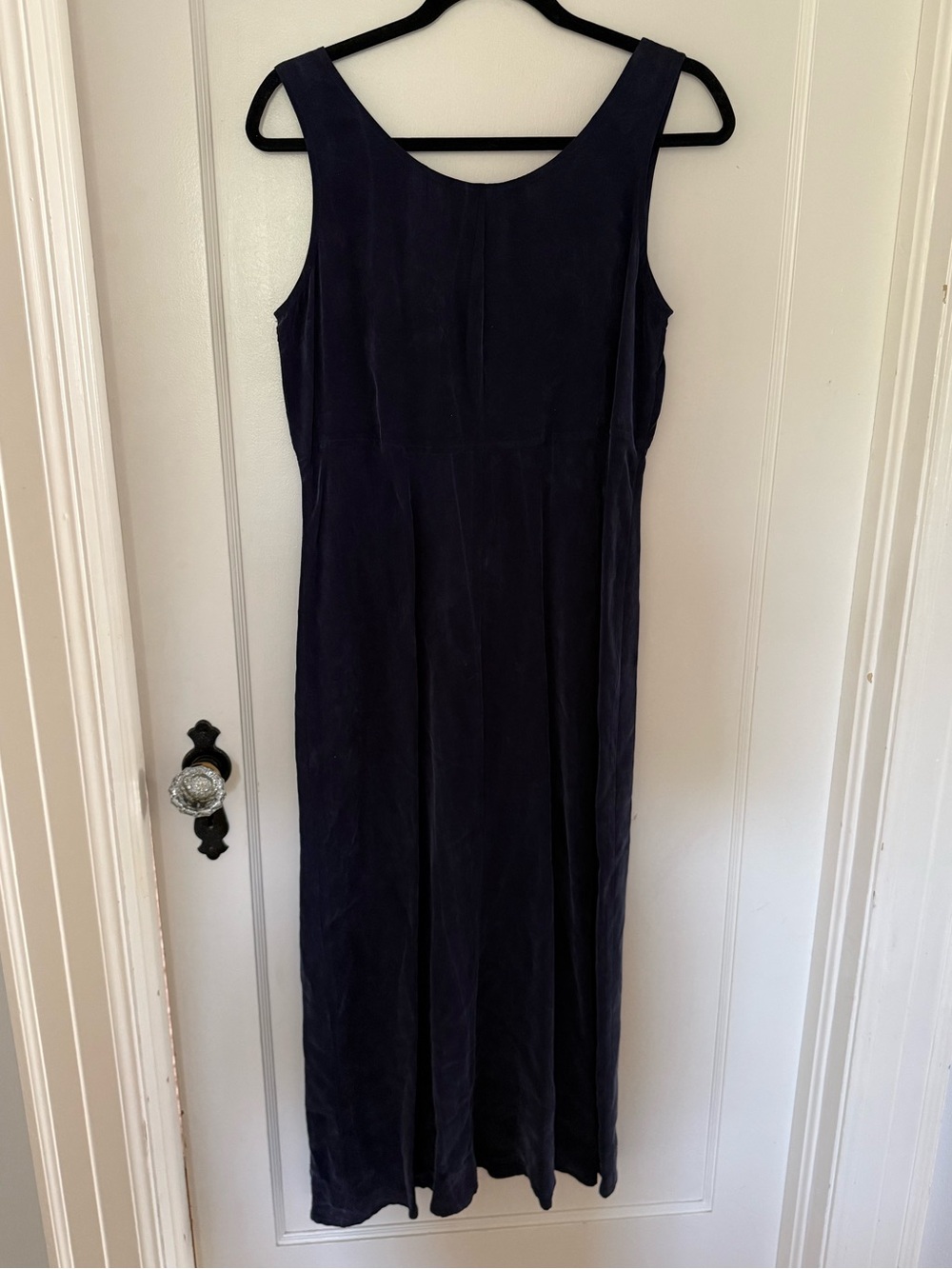 90s Vintage Rabbit Rabbit Rabbit Blue Rayon Maxi Dress Size 6 - Picture 5 of 7